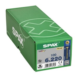 SPAX Senkkopf T-STAR plus - Teilgewinde YELLOX A2L  T30  -  6x220  -  100 Stk