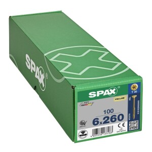 SPAX Senkkopf T-STAR plus - Teilgewinde YELLOX A2L  T30  -  6x260  -  100 Stk