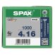 SPAX Senkkopf T-STAR plus - Vollgewinde WIROX A3J  T20  -  4x16  -  1000 Stk