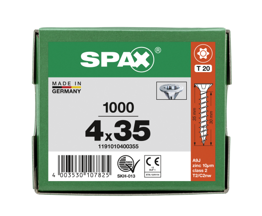 SPAX Senkkopf T-STAR plus - Vollgewinde WIROX A3J  T20  -  4x35  -  1000 Stk