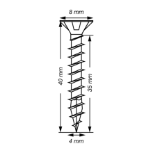 SPAX Senkkopf T-STAR plus - Vollgewinde WIROX A3J  T20  -  4x40  -  1000 Stk