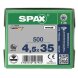 SPAX Senkkopf T-STAR plus - Vollgewinde WIROX A3J  T20  -  4,5x35  -  500 Stk