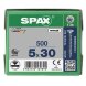 SPAX Senkkopf T-STAR plus - Vollgewinde WIROX A3J  T20  -  5x30  -  500 Stk