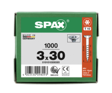 SPAX Senkkopf T-STAR plus - Teilgewinde WIROX A3J  T10 - 3x30  -  1000 Stk