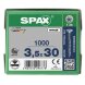 SPAX Senkkopf T-STAR plus - Teilgewinde WIROX A3J  T20  -  3,5x30  -  1000 Stk