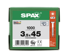 SPAX Senkkopf T-STAR plus - Teilgewinde WIROX A3J  T20  -  3,5x45  -  1000 Stk