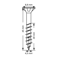 SPAX Senkkopf T-STAR plus - Teilgewinde WIROX A3J  T20  -  4,5x45  -  500 Stk