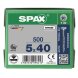 SPAX Senkkopf T-STAR plus - Teilgewinde WIROX A3J  T20  -  5x40  -  500 Stk