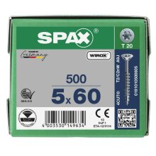 SPAX Senkkopf T-STAR plus - Teilgewinde WIROX A3J  T20  -  5x60  -  500 Stk