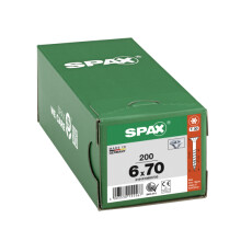 SPAX Senkkopf T-STAR plus - Teilgewinde WIROX A3J  T30  -  6x70  -  200 Stk