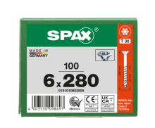 SPAX Senkkopf T-STAR plus - Teilgewinde WIROX A3J  T30  -  6x280  -  100 Stk
