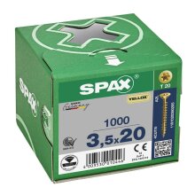 SPAX Senkkopf T-STAR plus - Vollgewinde YELLOX A2L  T15  -  3,5x20  -  1000 Stk