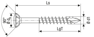 SPAX Fassadenschraube Linsensenkkopf T-STAR plus CUT Teilgewinde Edelstahl rostfrei A2 1.4567  5x60 - 100 Stk