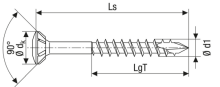 SPAX Fassadenschraube Linsensenkkopf T-STAR plus CUT Teilgewinde Edelstahl rostfrei A2 1.4567  5x70 - 100 Stk