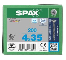 SPAX Senkkopf T-STAR plus - Vollgewinde Edelstahl A2 1.4567      T20  -  4x35  -  200 Stk