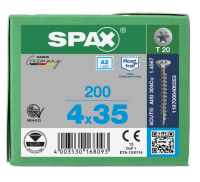 SPAX Senkkopf T-STAR plus - Vollgewinde Edelstahl rostfrei A2 1.4567      T20  -  4x35  -  200 Stk