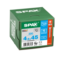 SPAX Senkkopf T-STAR plus - Vollgewinde Edelstahl rostfrei A2 1.4567      T20  -  4,5x45  -  200 Stk
