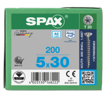 SPAX Senkkopf T-STAR plus - Vollgewinde Edelstahl rostfrei A2 1.4567      T20  -  5x30  -  200 Stk
