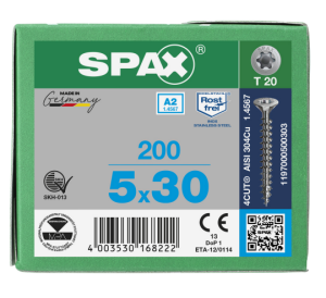 SPAX Senkkopf T-STAR plus - Vollgewinde Edelstahl...