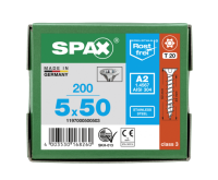 SPAX Senkkopf T-STAR plus - Vollgewinde Edelstahl rostfrei A2 1.4567      T20  -  5x50  -  200 Stk