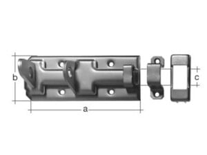 Sicherheits-Schlossriegel gerade gelb verzinkt 80 mm x 35 mm