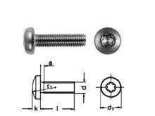 Linsenkopfschraube DIN 7985 Edelstahl rostfrei A2 TX M4X6 TX20  1000 Stk