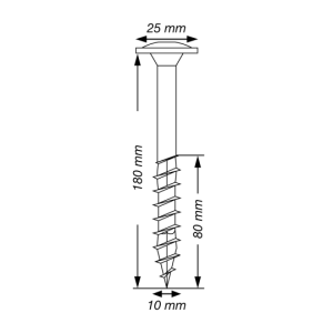 SPAX Tellerkopf T-STAR plus T50 WIROX 10x180 - 25 Stk