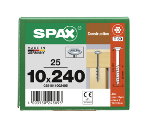 SPAX Tellerkopf TG TX50 10,0x240 WIROX  25 Stk