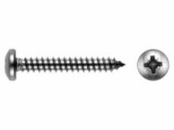 Blechschraube DIN 7981 Edelstahl rostfrei A2 Linsenkopf Kreuzschlitz PZ mit Spitze CZ 2,2 X 9,5  1000 Stk