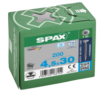 SPAX Senkkopf T-STAR plus - Vollgewinde Edelstahl rostfrei A2 1.4567      T20  -  4,5x30  -  200 Stk