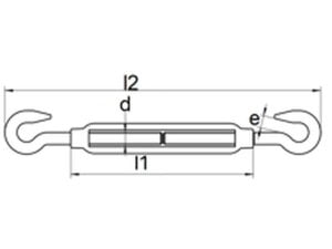 Spannschloss  Haken-Haken  ähnlich DIN 1480 Edelstahl rostfrei A4  M8  10 Stk