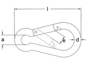 Karabinerhaken ähnlich DIN 5299 Form C 4x40 Edelstahl rostfrei A4 20 Stk