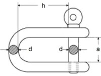 Schäkel, kurz, ähnlich DIN 82101 Form A Edelstahl rostfrei A4 D= 8  M-8258 10 Stk