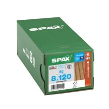 SPAX Weg- und Stegschraube - Zylinderkopf T-STAR plus CUT Fixiergewinde Edelstahl  A4 -  8x120 - 50 Stk
