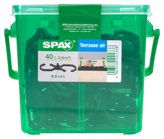 SPAX Air, trennt die Diele von der Unterkonstruktion, 40 Stück in Henkelbox, Abstand 4,5