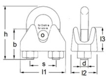 Drahtseilklemme ähnlich DIN 741 für Drahtseil 2 mm Edelstahl rostfrei A4 1 Stk