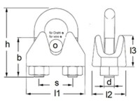 Drahtseilklemme ähnlich DIN 741 für Drahtseil 3 mm Edelstahl rostfrei A4  1 Stk