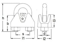 Drahtseilklemme ähnlich DIN 741 für Drahtseil 5 mm Edelstahl rostfrei A4 1 Stk