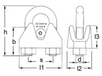 Drahtseilklemme ähnlich DIN 741 für Drahtseil 10 mm Edelstahl rostfrei A4  1 Stk