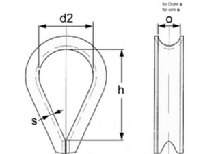 Kausche ähnlich DIN 6899 für Drahtseil 3 mm Edelstahl rostfrei A4 1 Stk