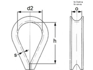 Kausche  ähnlich DIN 6899 für Drahtseil 5 mm Edelstahl rostfrei A4 1 Stk