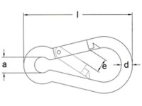 Karabinerhaken ähnlich DIN 5299 Form C 4x40 Edelstahl rostfrei A4 1 Stk