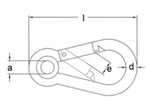 Karabinerhaken mit Kausche Edelstahl rostfrei A4 7x70 1 Stk