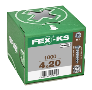 FEX-KS Senkkopf Kreuzschlitz H Bremsrippen Vollgewinde Sonderoberfläche Silber A3J  4x20 - 1000 Stk