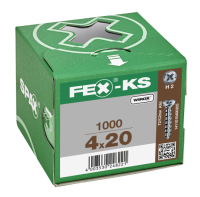 FEX-KS Senkkopf Kreuzschlitz H Bremsrippen Vollgewinde Sonderoberfläche Silber A3J  4x20 - 1000 Stk