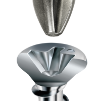 FEX-KS Senkkopf Kreuzschlitz H Bremsrippen Vollgewinde Sonderoberfläche Silber A3J  4x20 - 1000 Stk