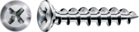 FEX-KS Senkkopf Kreuzschlitz H Bremsrippen Vollgewinde Sonderoberfläche Silber A3J  4x20 - 1000 Stk