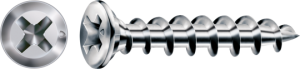 FEX-KS Senkkopf Kreuzschlitz PH2 Bremsrippen Vollgewinde Sonderoberfläche Silber A3J  4,2x25 - 1000 Stk