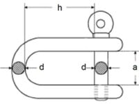 Schäkel, kurz, ähnlich DIN 82101 Form A Edelstahl rostfrei A4 D= 10  M-8258 1 Stk