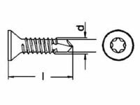 Bohrschraube DIN 7504 Senkkopf TX15 Form O 3,9 X 32 Edelstahl rostfrei A2 1000 Stk